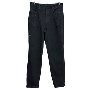 Judy Blue Slim Fit Black Rhinestone Embellished Jeans Size 7 / 28